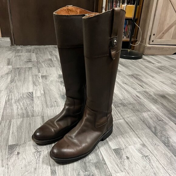 Frye Jayden Riding Boot Leather 8.5 B Button Biker - Picture 3 of 12